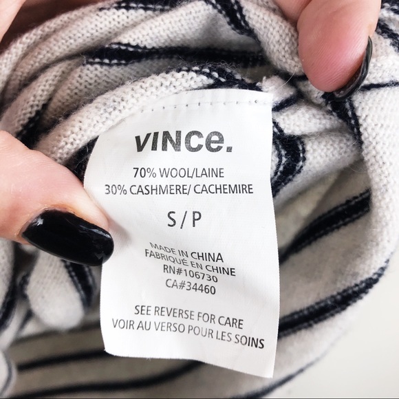 VINCE Cashmere and Wool Striped Oversized Sweater - Picture 5 of 7